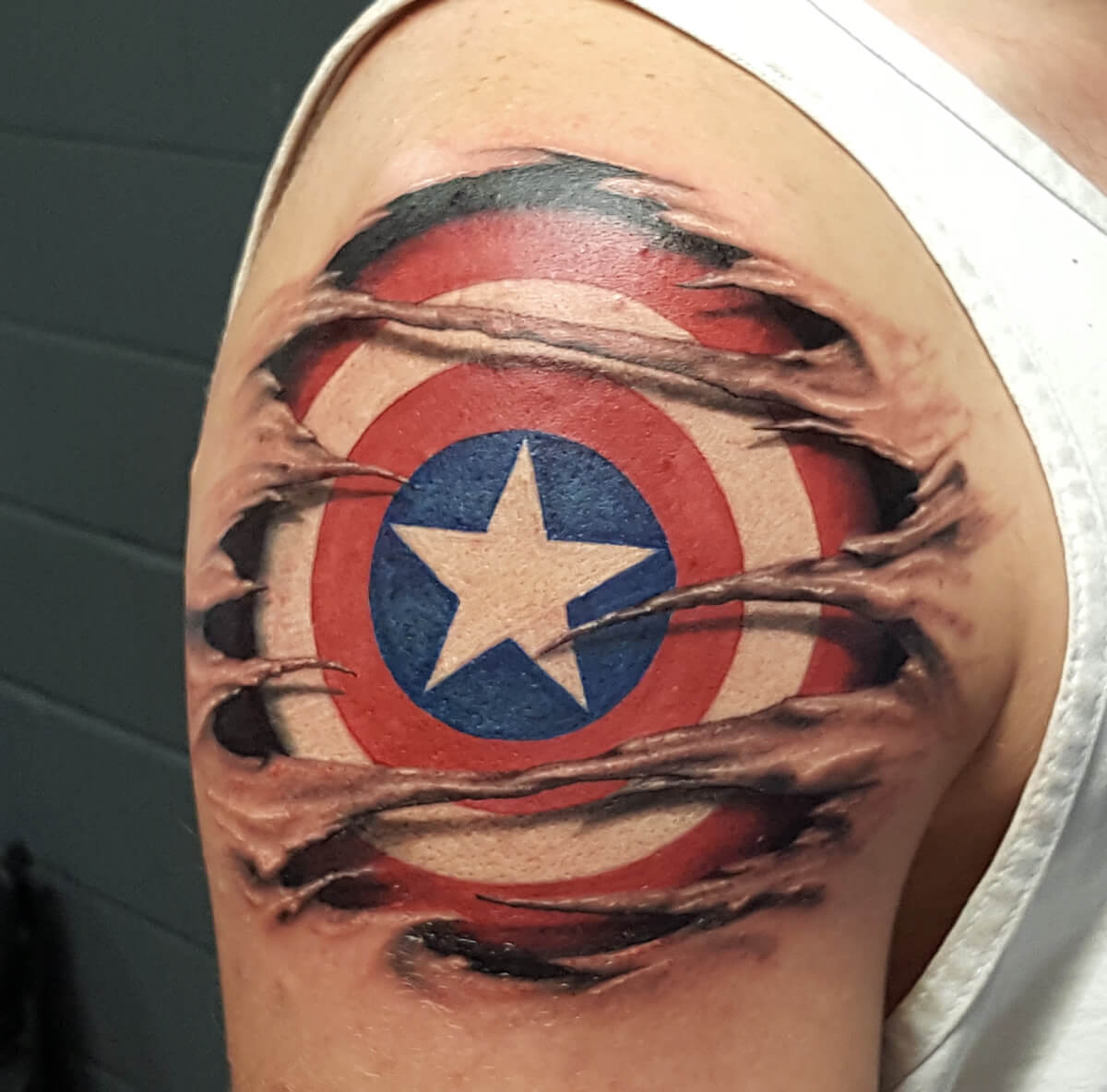 Official captain America Tattoo Clipart Marvel T-shirt - Antantshirt